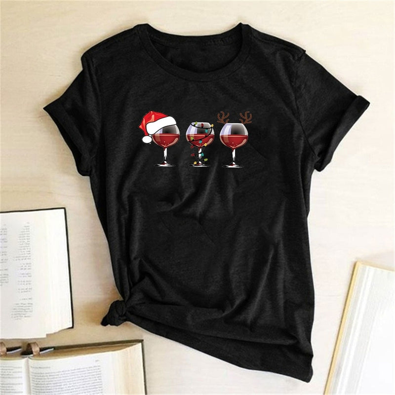 Dámské tričko s vánočním potiskem vína (Výprodej)