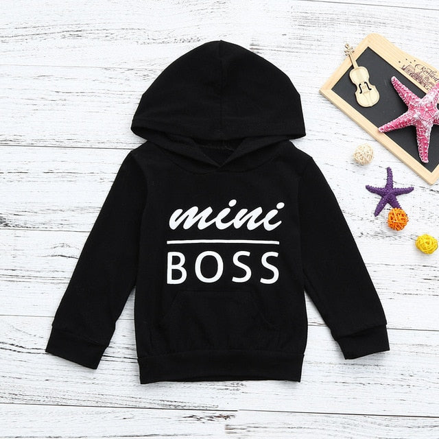 Dětská mikina Mini Boss s kapucí (Výprodej)