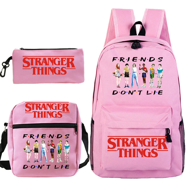 Školní batoh v sadě s taškou a penálem Stranger Things (Výprodej)