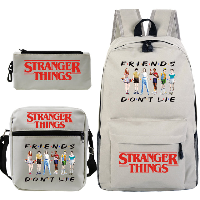 Školní batoh v sadě s taškou a penálem Stranger Things