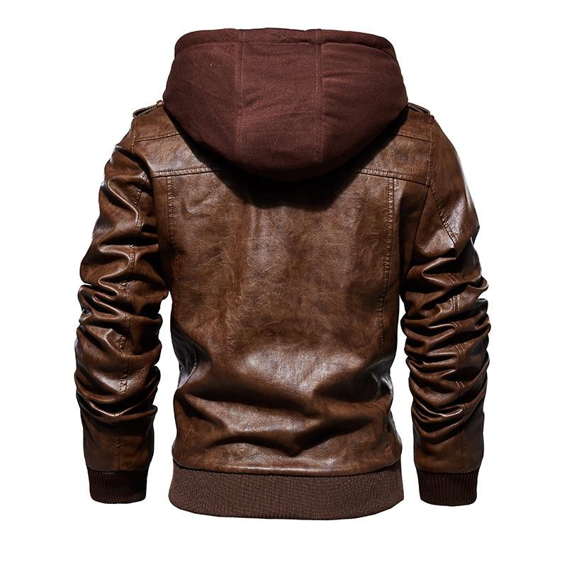 Zimní pánská kožená bunda v motorkářském stylu (Výprodej)