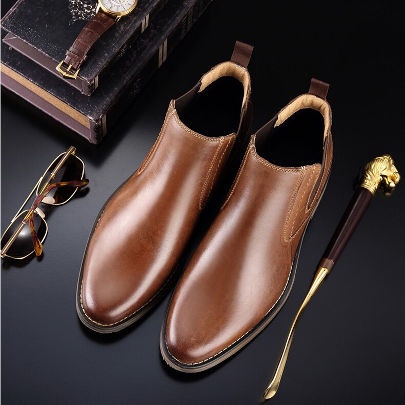 Pánské stylové kožené boty