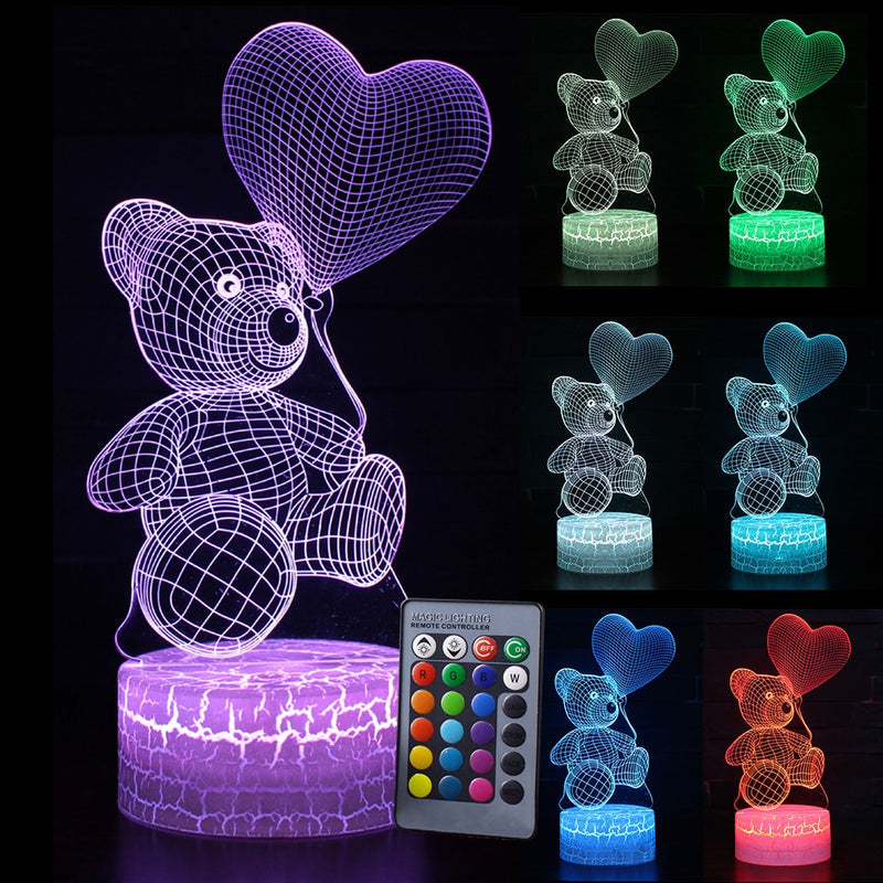 Lampa 3D ve tvaru medvídka