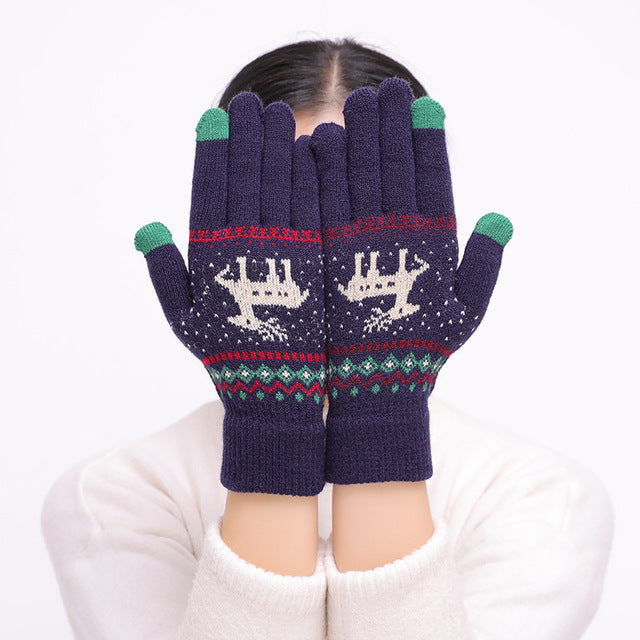 Dámské rukavice s vánočními vzory