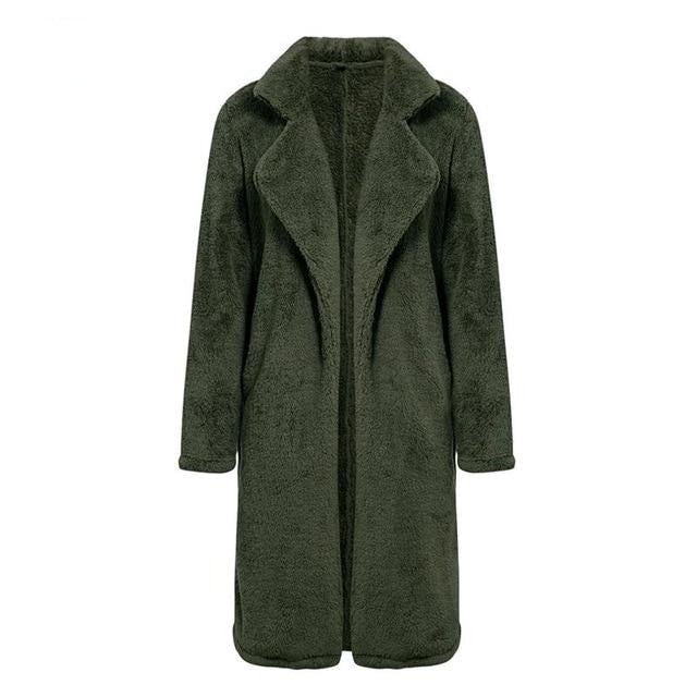Dámský dlouhý chlupatý kabát (Výprodej)