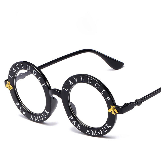 Dámské kruhové brýle s textem