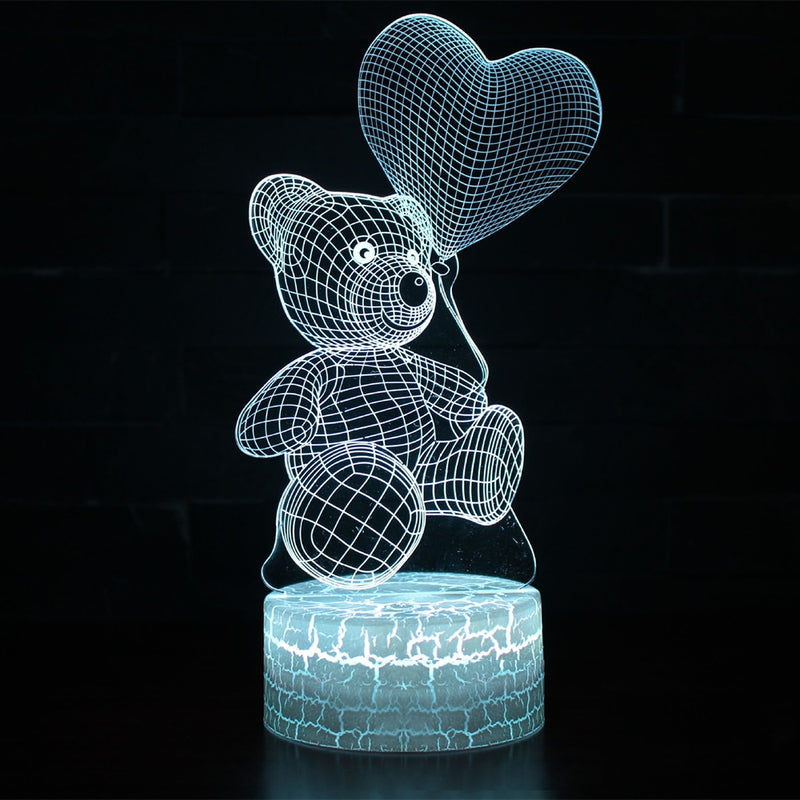 Lampa 3D ve tvaru medvídka