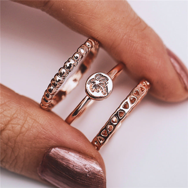 Elegantní set prstenů — 3 ks