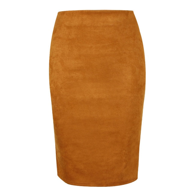 Dámská tužková semišová sukně (Výprodej)