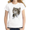Dámské 3D triko s potiskem kočky (Výprodej)
