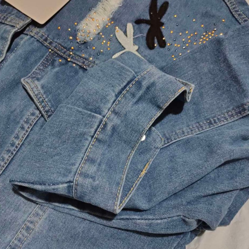 Dámská roztrhaná džínová bunda