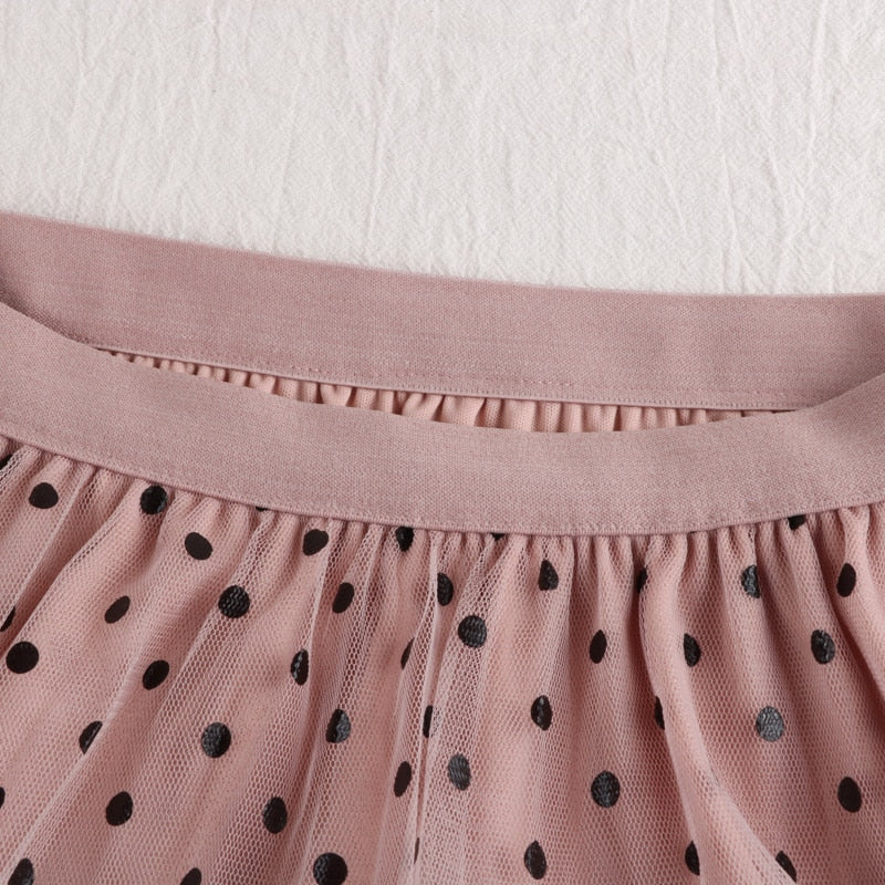 Dámská dlouhá sukně s puntíky (Výprodej)