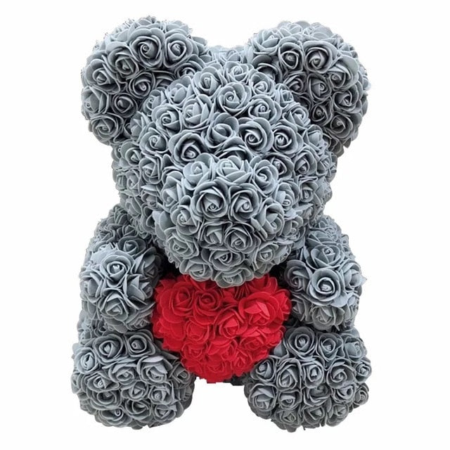 Medvídek z umělých růží (Výprodej)