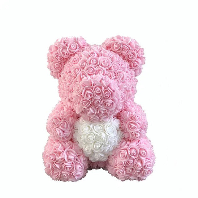 Medvídek z umělých růží (Výprodej)