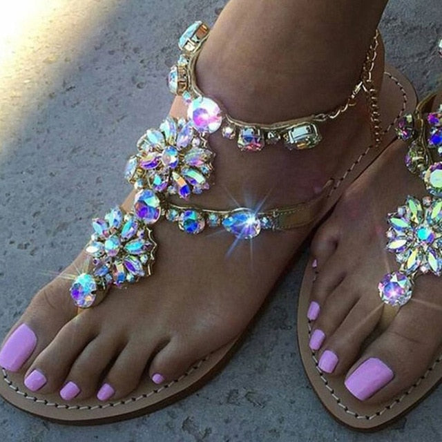 Dámské sandále s perličkami