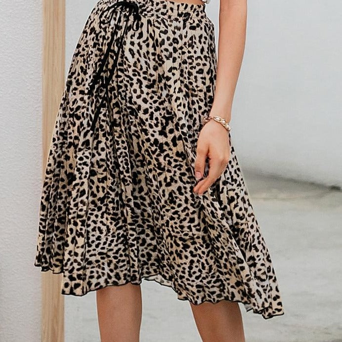 Dámská leopardí midi sukně