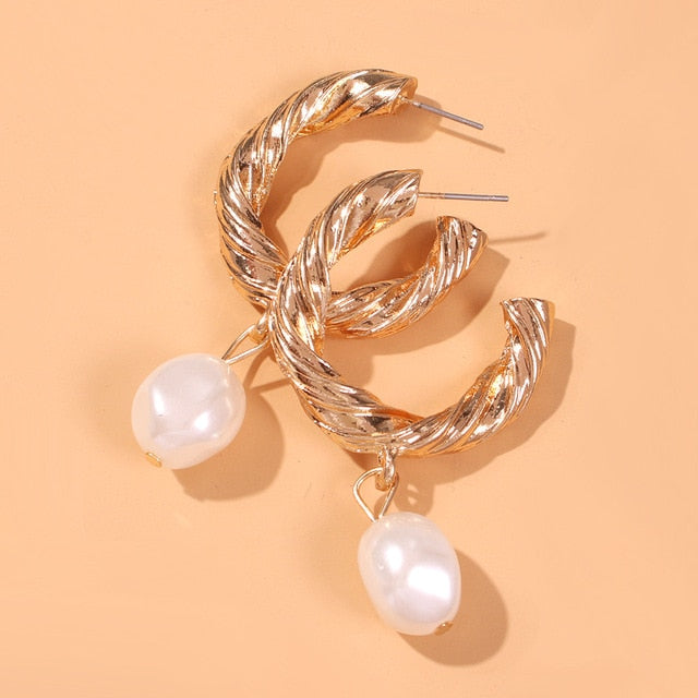 Kruhové náušnice s perlami