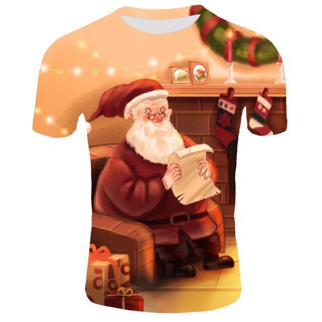 Pánské vánoční 3D tričko