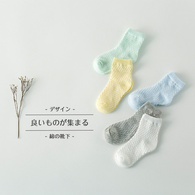 5 párů dětských barevných ponožek