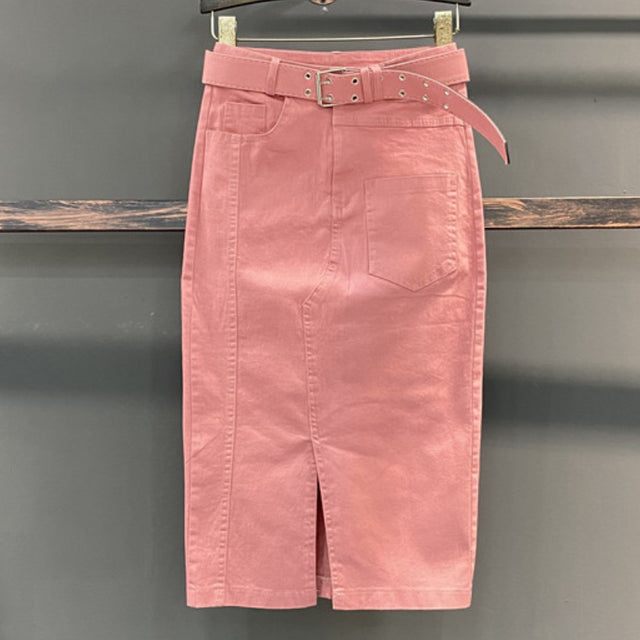 Letní džínová sukně v barvě lila