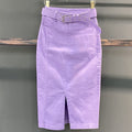 Letní džínová sukně v barvě lila