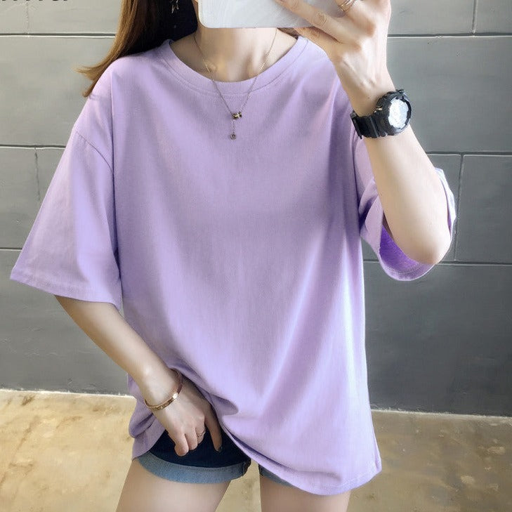 Dámské triko s krátkým rukávem v barvě lila
