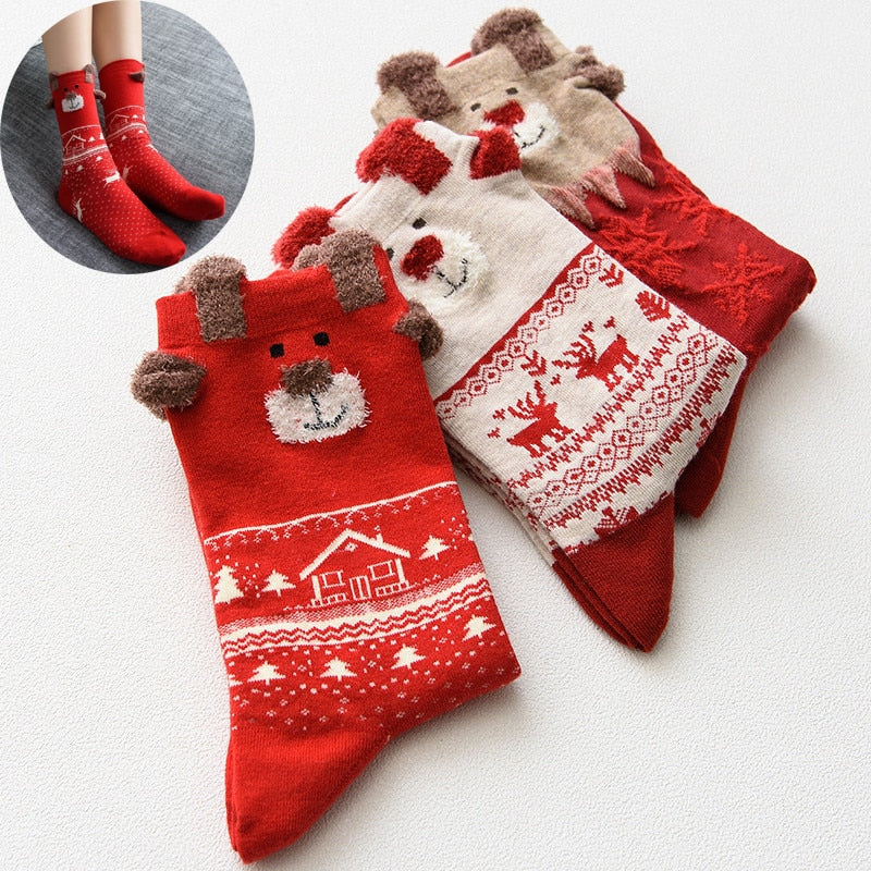 Vánoční ponožky s oušky