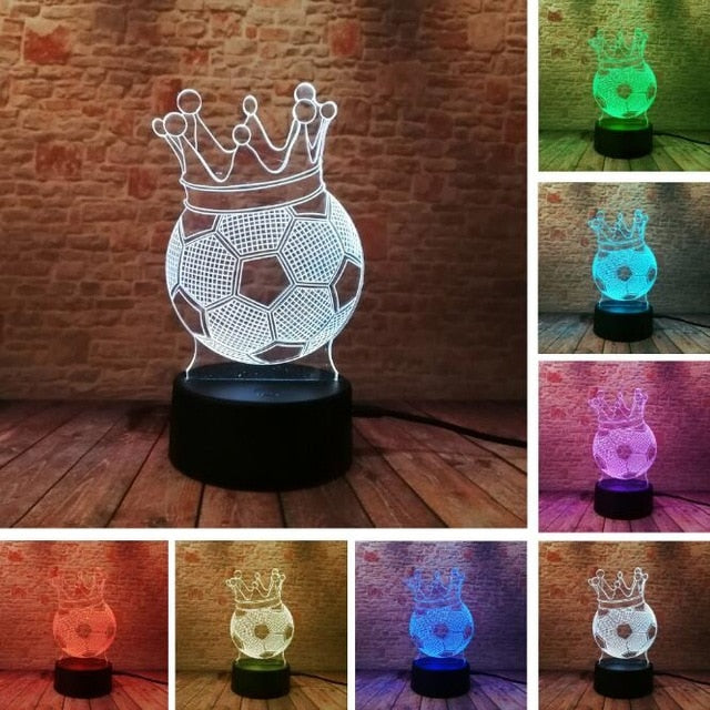 3D stolní lampa ve tvaru fotbalového míče (Výprodej)
