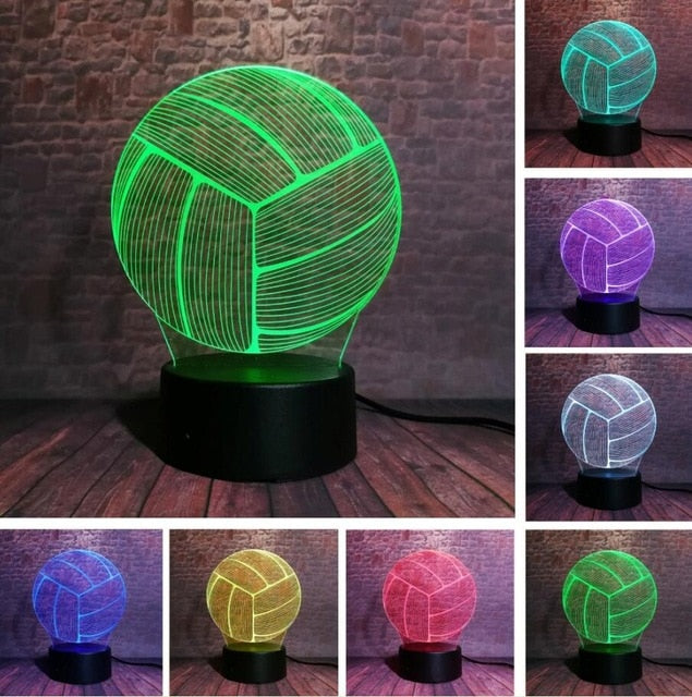 3D stolní lampa ve tvaru fotbalového míče